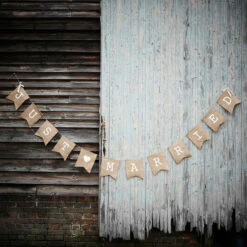 Banner Boda Just Married Tela