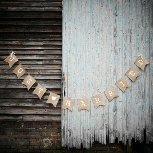 Banner Boda Just Married Tela