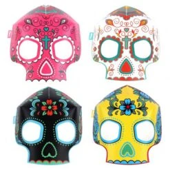 Caretas Día De Los Muertos Fluorescentes (8) -fiestafacil Ventas 0014544 caretas dia de los muertos fluorescentes 8