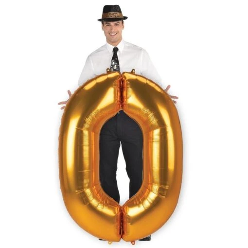Globo Número 0 Dorado Extra-grande (134cm)