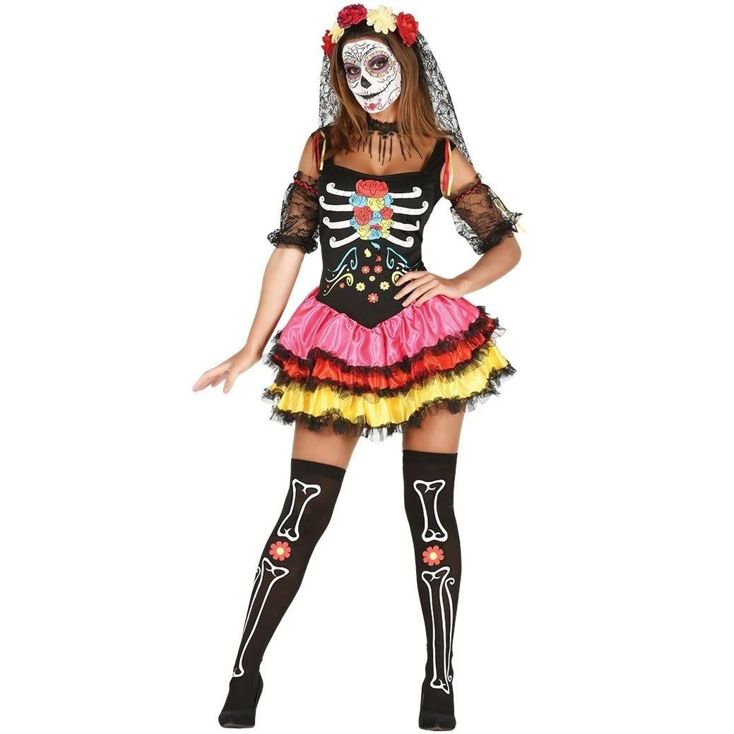 Disfraz Calavera Catrina S (Talla 36-38) 2 Disfraz Calavera Catrina S (Talla 36-38) - Imagen 2