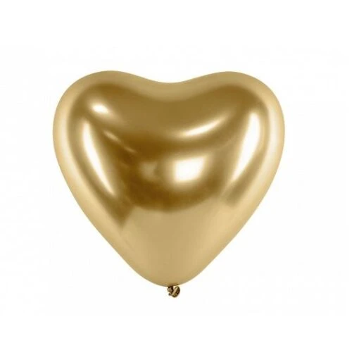 Globos Forma De Corazón Dorados 30cm (50)