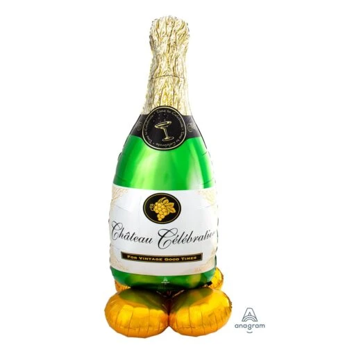 Globo Botella Champán Con Base Sin Helio 152cm