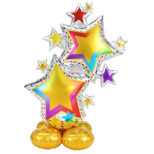 Globo Estrellas Colores Con Base Sin Helio (149cm)