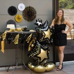 Globo Estrellas Elegantes Con Base Sin Helio (149cm)