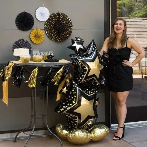 Globo Estrellas Elegantes Con Base Sin Helio (149cm)