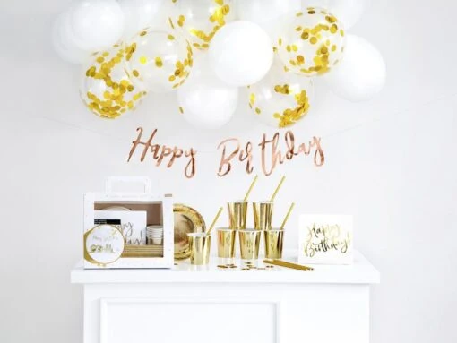 Set Decoración Cumpleaños Dorado Para 6 Personas