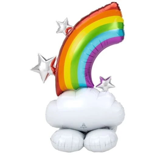 Globo Arcoíris Con Base Sin Helio 132cm