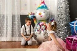 Globo Muñeco De Nieve Colores (139cm) -fiestafacil Ventas 0034770 globo muneco de nieve colores 139cm