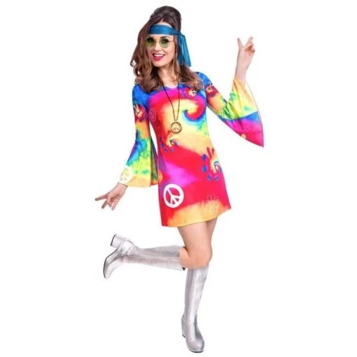 Disfraz Hippie Espíritu Libre Años 60 Mujer (Talla 36-38)