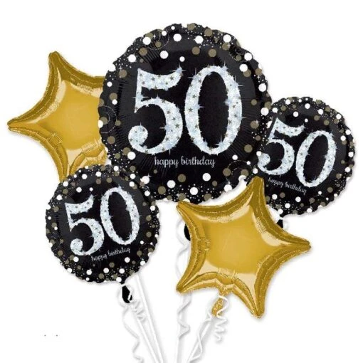 Bouquet Globos 50 Años Elegantes (5 Uds.)