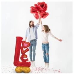 Globo LOVE Rojo Con Base Sin Helio (147cm) -fiestafacil Ventas 0046782 globo love rojo con base sin helio 147cm