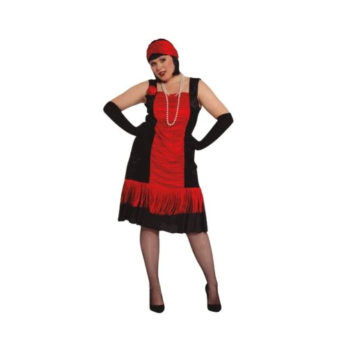 Disfraz Charleston Rojo Y Negro (Talla 44-46)