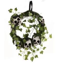 Decorado Puerta Corona Hiedra Y Calaveras